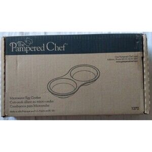 Pampered Chef Microwave Double Egg Cooker Stoneware #1372 Made In USA